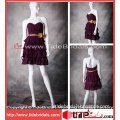 Famous Purple Party Gown Mini Tiered Short Bridesmaid Dress (10447)